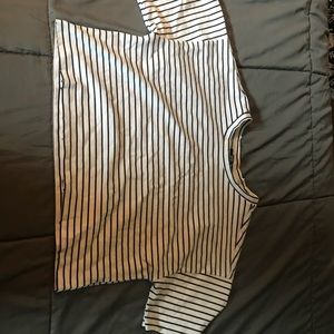 black and white striped crop top